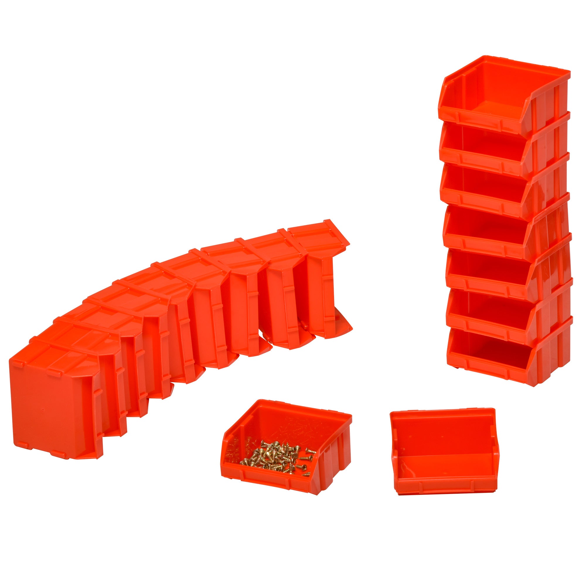 Tool Organizer with 30 Adjustable and Removable Bins, Wall Mounted, PP, Red Grey Black, 37.5x18x63cm