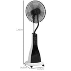 HOMCOM Nebulizer Fan with 3L Tank, 3 Modes and 3 Speeds, 44.5x38.5x120 cm, Black and White - Borgè