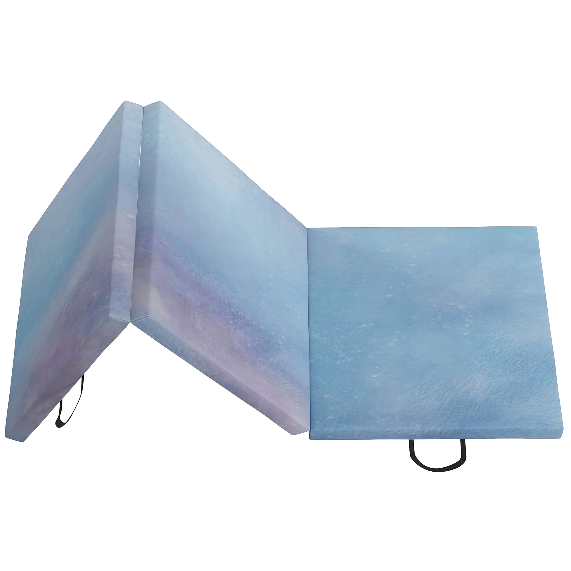 180cm Foldable Gymnastics Mat, 5cm Thick Crash Mat with Handles for Home Workout, Blue