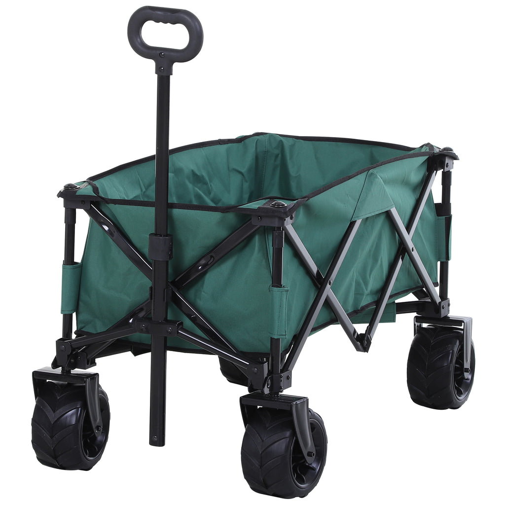 Outsunny Garden Trolley Max 70kg with telescopic handle, metal and Oxford fabric, 108x55 cm, green - Borgè