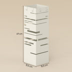 HOMCOM Freestanding Square Metal Umbrella Stand with 4 Hooks, Beige