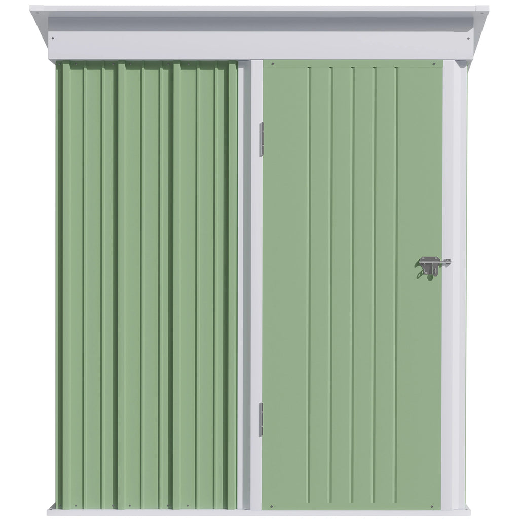 Steel Garden Shed with Lockable Door, 161x95x163/181cm, Green - Borge' Group Limited