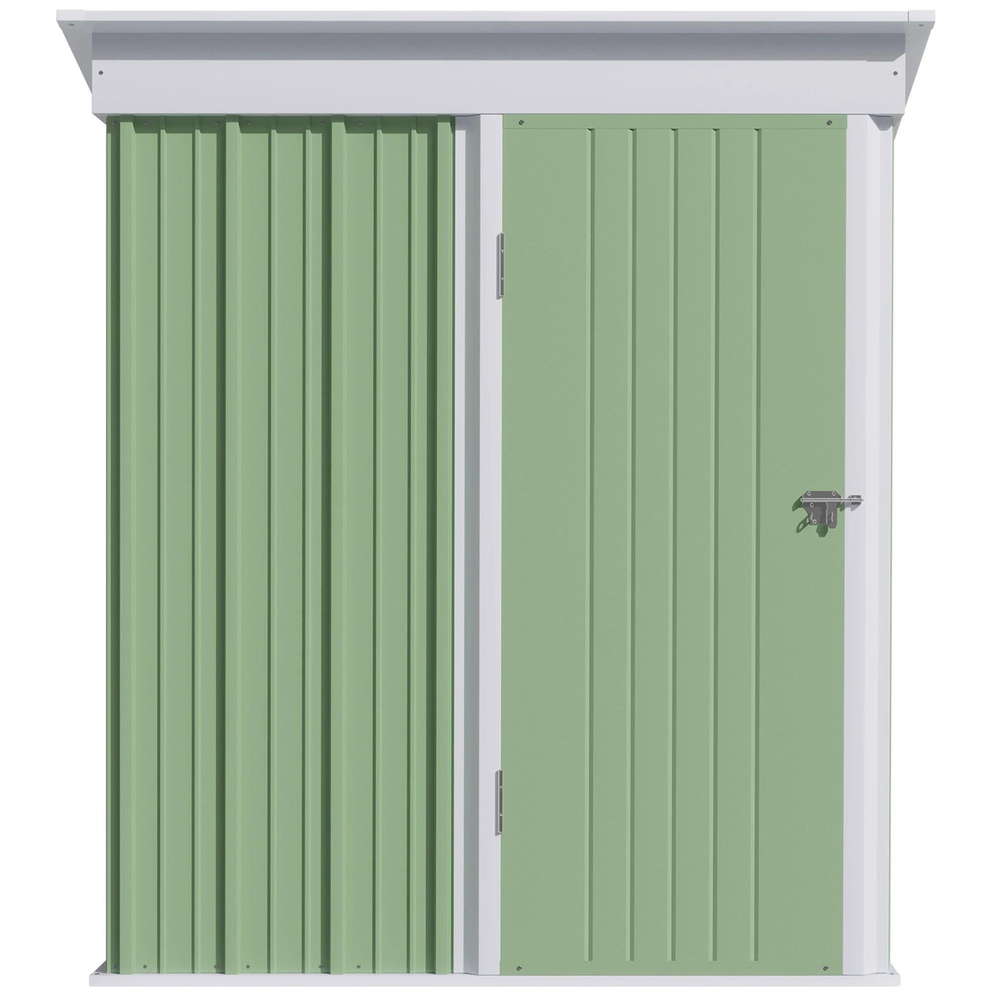 Steel Garden Shed with Lockable Door, 161x95x163/181cm, Green - Borge' Group Limited