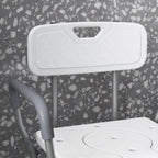 3-in-1 Shower Chair with Backrest and Armrests, Adjustable Height and Non-Slip Feet, White