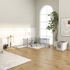 Double-Entrance Closed Cat Litter Box with Tray and Scoop, Made of PE Plastic, 44x55x39 cm, White