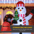 Inflatable Snowman with LED Lights for Outdoor and Indoor use with Inflator, 93x83x180cm