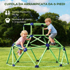 Children's Climbing Game Dome with Beveled Edges, in PP, 182.5x182.5x119 cm, Green and Purple