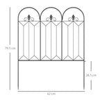 5-Panel Outdoor Metal Fence with Pickets, 305x79.5 cm, Black