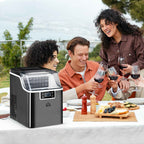 Ice Maker, 20kg in 24 Hours, 24 Cubes in 14-18 Minutes, Self-Cleaning System, Black
