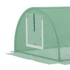 Small Greenhouse with 5 Windows and Central Grid, in Steel, PE and PP, 300x80x45 cm, Green