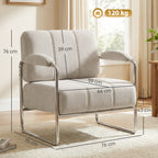 Soft Chenille Living Room Armchair and Bedroom Chair, Beige