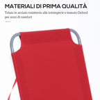 Outsunny Folding Sun Lounger with 5-Level Reclining Backrest, 187x55x24cm, Red