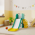 5-in-1 Kids Slide Set with Basketball Hoop, Ladder, and Toy Telescope, Ages 1-3 Years, Yellow