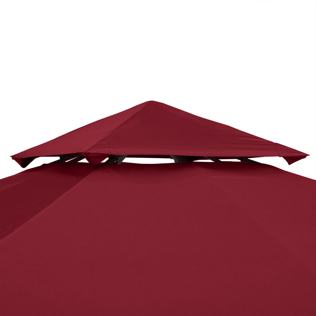Outsunny Replacement Roof for 3x3m 2-Tier UV-Resistant Polyester Gazebo with Air Vent, Red