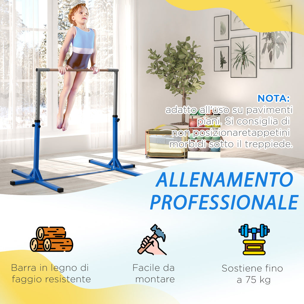 Height-Adjustable Gymnastics Bar for Ballet and Ballet, 92-150 cm, Blue
