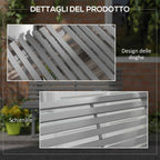 Outsunny 2-Seater Garden Bench with Aluminum Slats, 123x67x79 cm, Gray