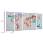 5 Piece Canvas Print for Home and Office 80x40cm , Pine Wood Canvas and Water-Based Paint, Multicolor
