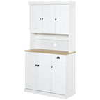 Homcom Mobile Pantry Wooden Kitchen With lockers and country style drawer, 101x39x180cm, white - Borgè