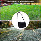 Waterproof Metal Garden Roller in Black, Up to 60 Litre Reservoir (Water or Sand), 57x40x123cm