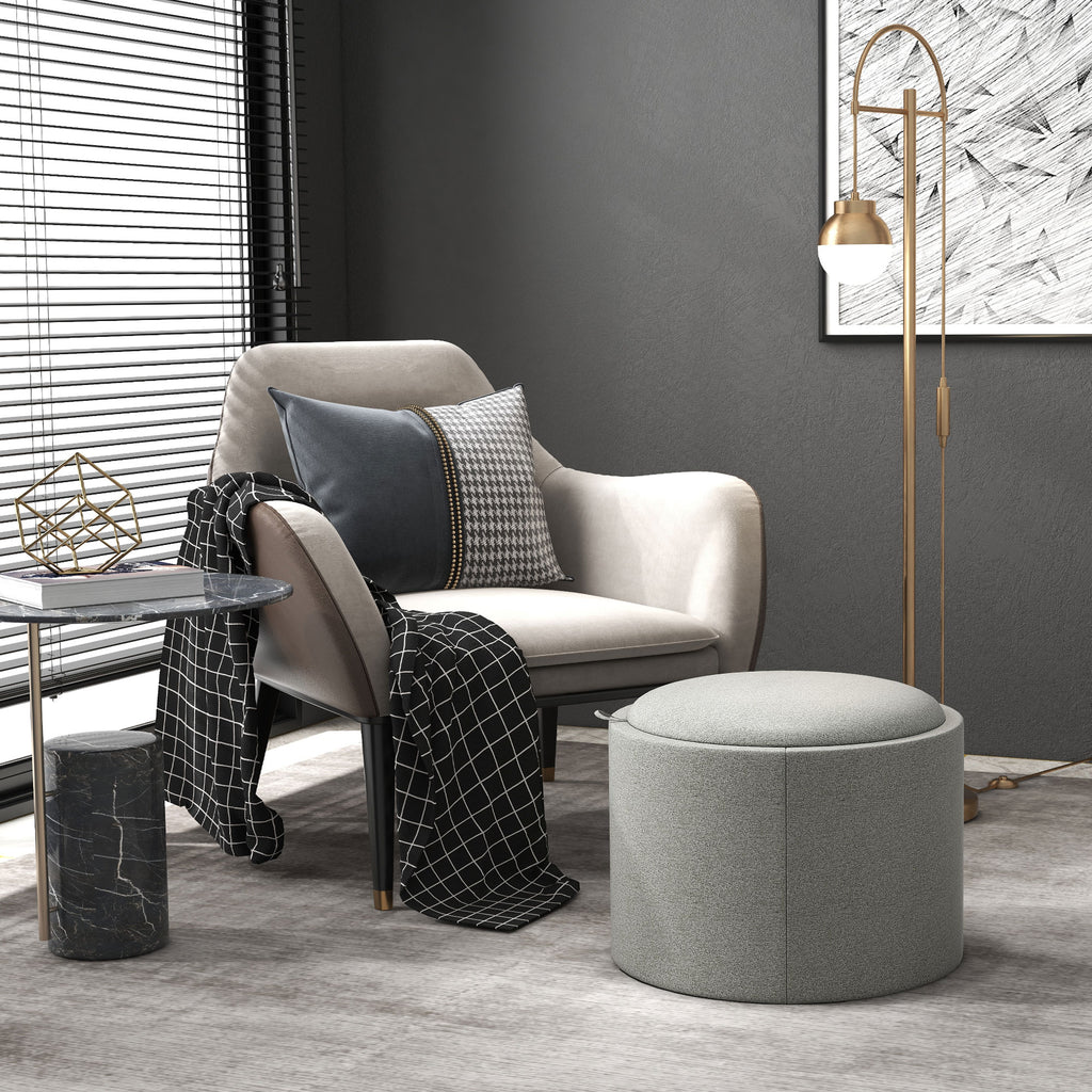 Homcom pouf 120 kg Max Linian effect container with limelight, in MDF, 56x56x42 cm, gray - Borgè