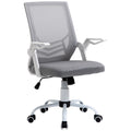 Ergonomic Office Chair with Armrests and Lumbar Support, in Linen Effect Fabric, 62.5x55x94-104 cm, Grey