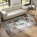 Vintage Non-Slip and Washable Short Pile Rug for Living Room and Bedroom, 230x160 cm, Multicolor