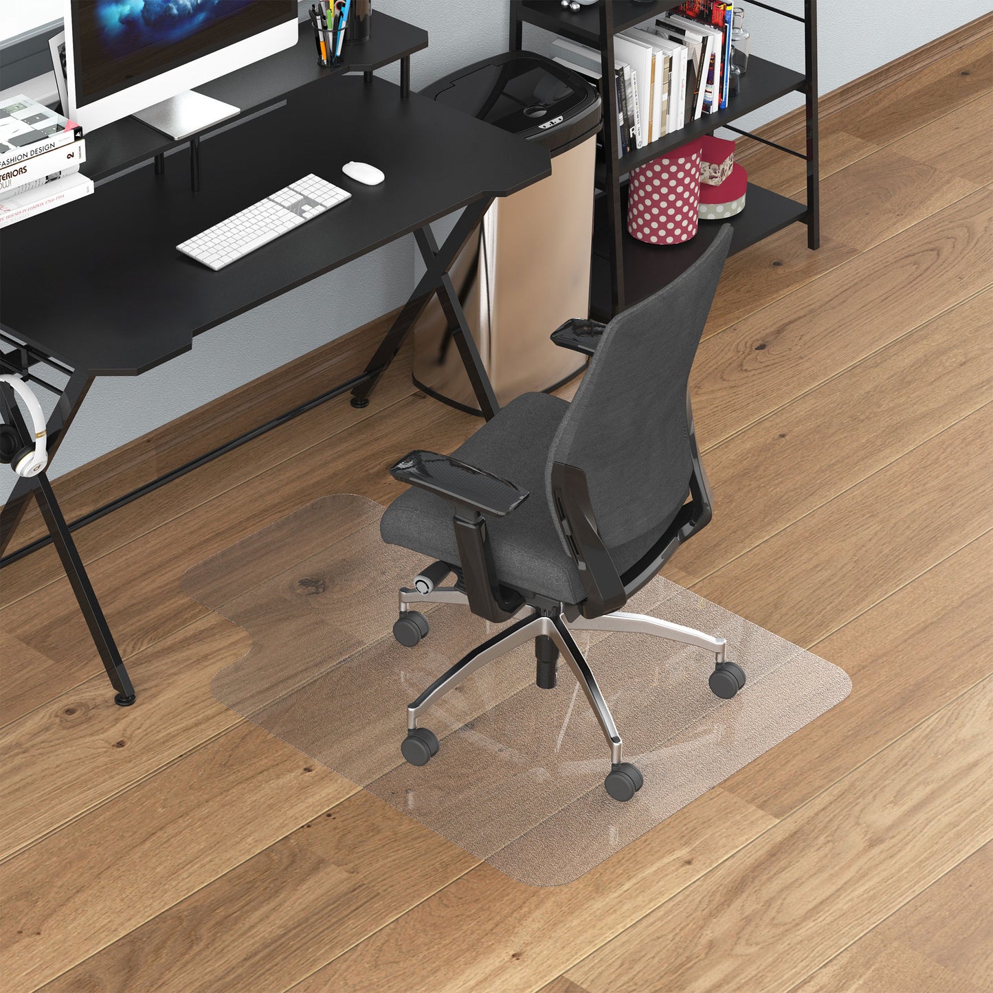 Floor-Protector Plastic Office Chair Mat, 90x120cm, Transparent