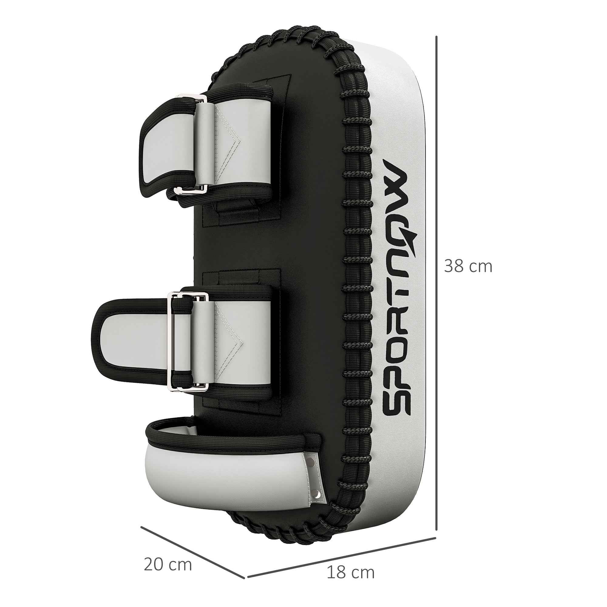 SPORTNOW Padded Boxing and Muay Thai Arm Pad, in PU and EPE, 38x20x18 cm, Black