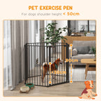 PAWHUT DOG CANCELLINO Folding and modular medium size in metal and plastic, 123x102x90 cm, black - Borgè