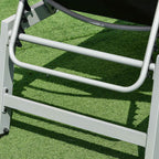 Outsunny Aluminum and Texteline Sun Lounger | Adjustable Backrest, Black and Gray, 2 Wheels | 169 x 65 x 102 cm
