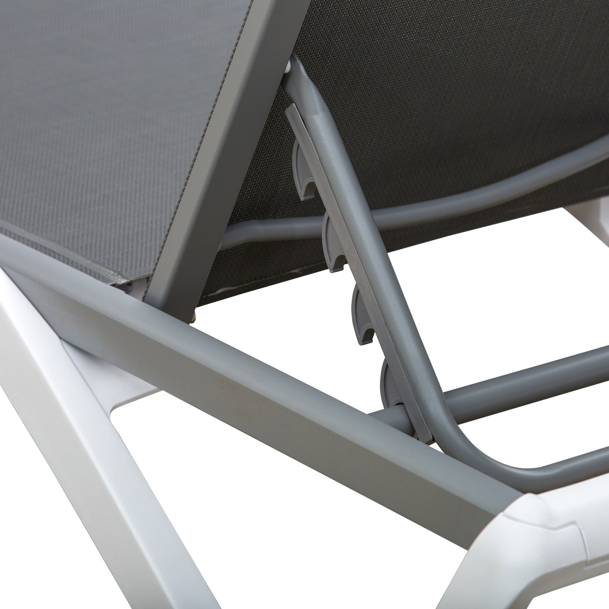 Outsunny sun bed with reclining backrest and rear wheel, 195x67.5x33 cm, gray and white - Borgè