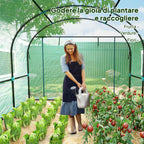 Outsunny 3x3x2 m Steel and UV-Resistant Polyethylene Tunnel Greenhouse for Vegetable Garden with Roll-Up Doors and Windows, Green