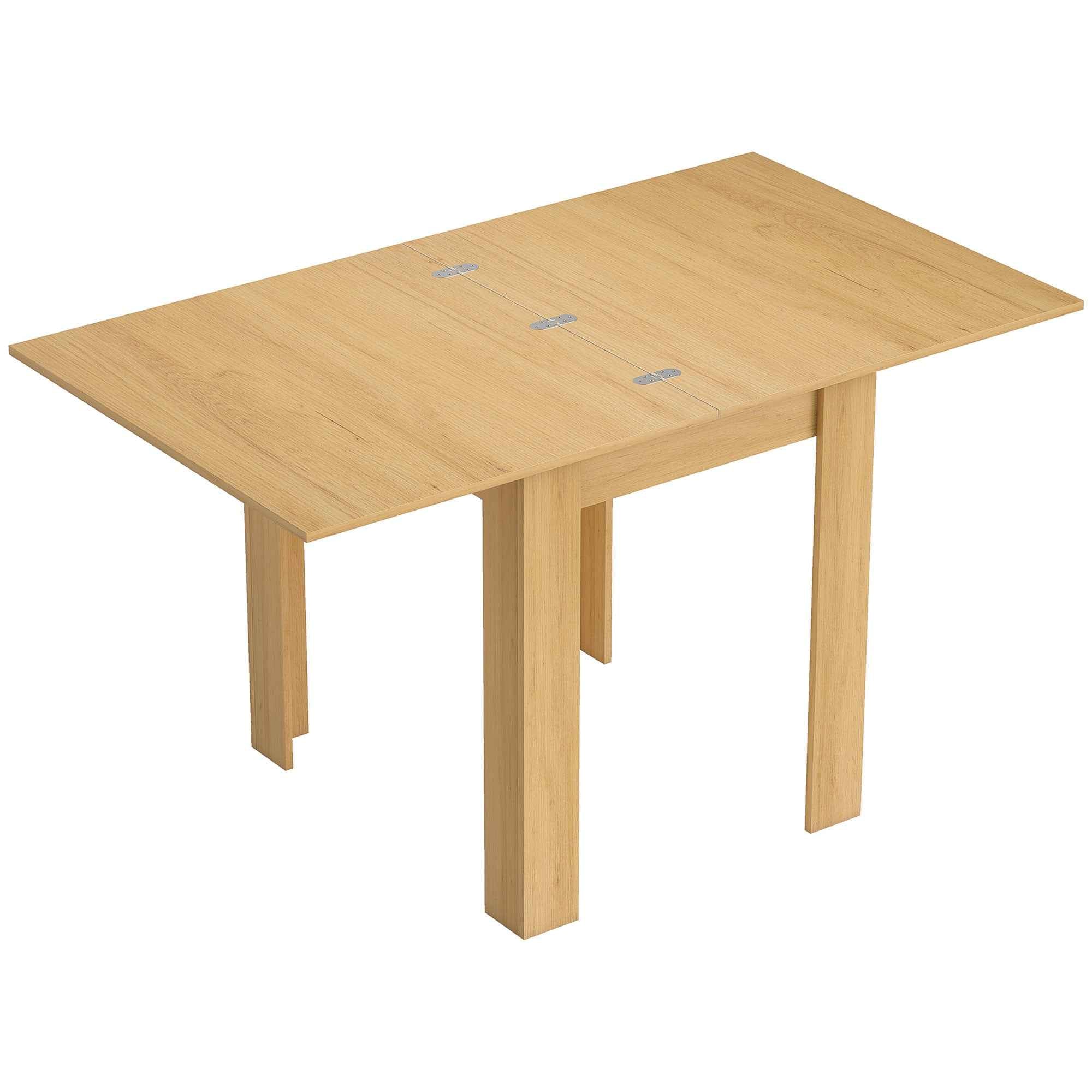HOMCOM Extendable Dining Table for 4-6 People in Wood and Steel, 140x80x77.5 cm, Wood Color