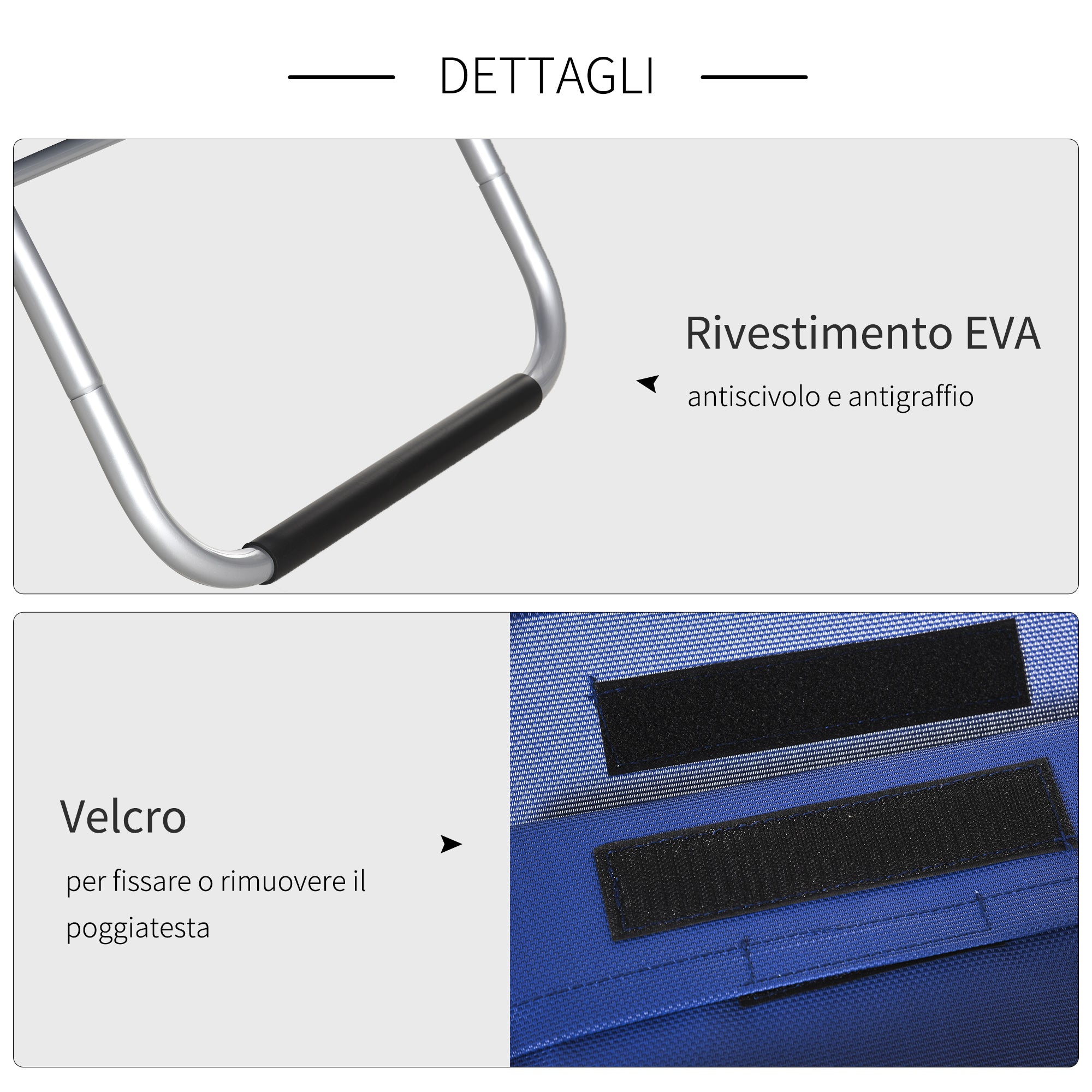 Aluminum Sun Lounger, Textilene Garden Deck Chair with Removable Headrest