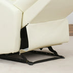 165° Reclining Relax Chair with Adjustable Footrest Ergonomic PU Leather, 65 × 92 × 100cm Cream