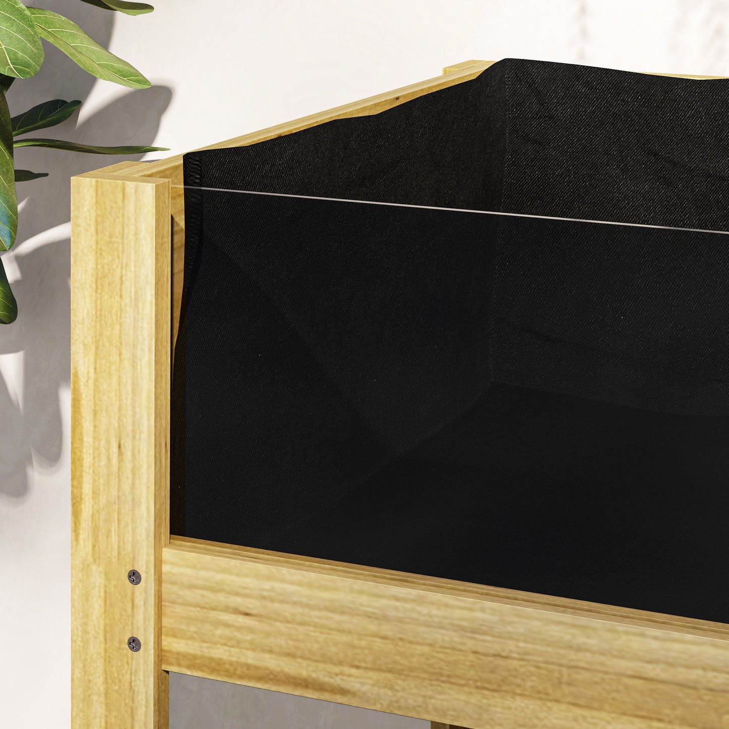 Raised Planter 118L with 2 Drainage Holes and Transparent Walls, Fir Wood, 110x50x80 cm