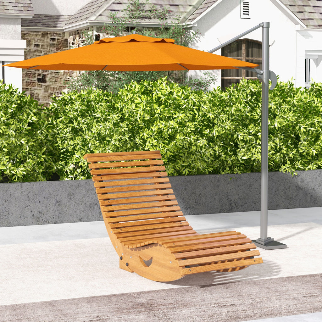 Outsunny S-Shaped Garden Rocking Chair with Ergonomic Seat, Made of Fir and Pine Wood, 130x60x60 cm