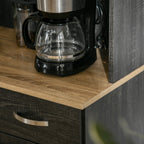 Tall Wooden Pantry Cabinet with Drawers and Cupboards, 101x39x180 cm, Black