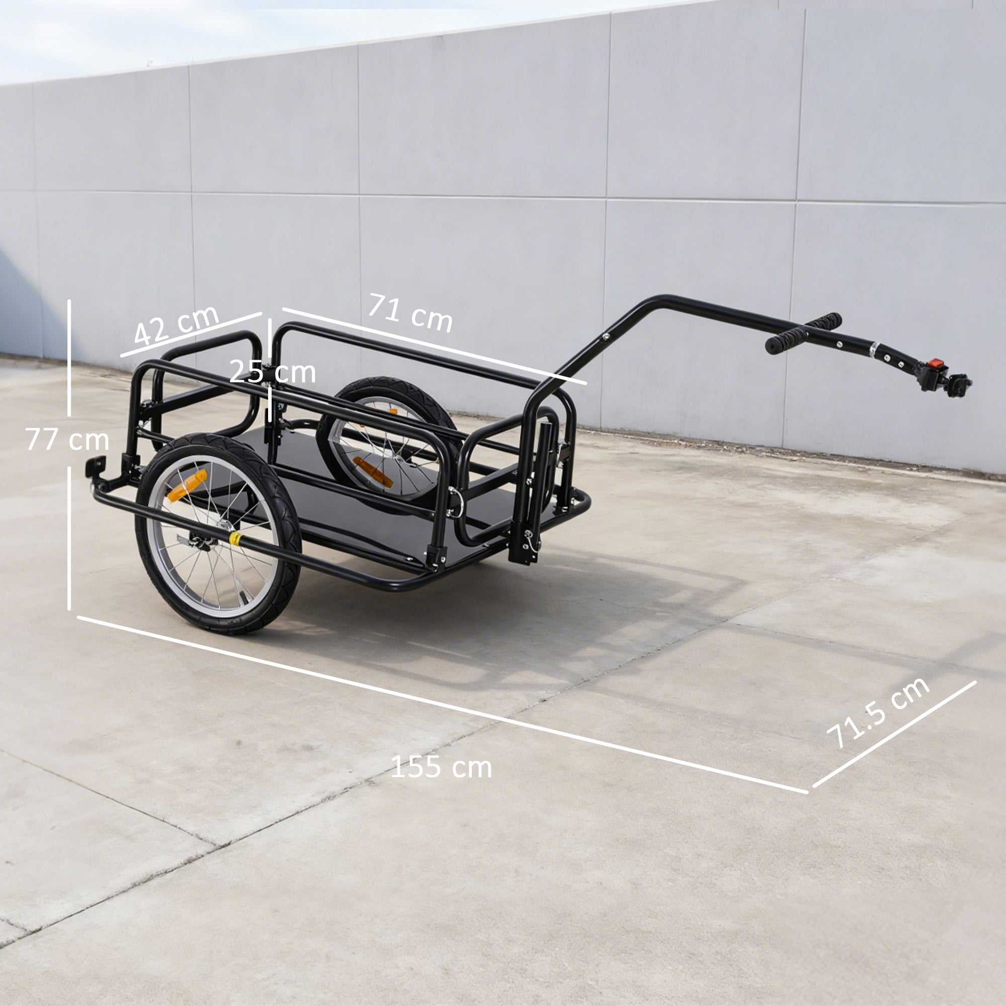 Folding Bike Trailer, 36kg Load Capacity, 156x72x82cm