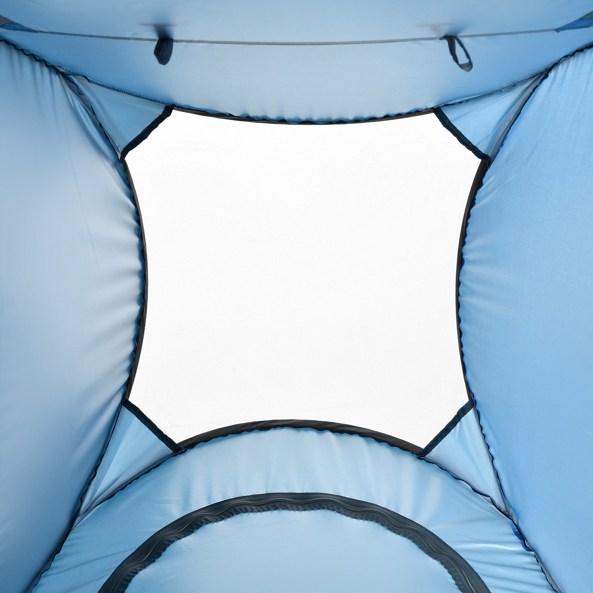 Camping and Beach Shower Tent with Zipper Door and Transport Bag, 126x124x189 cm, Blue