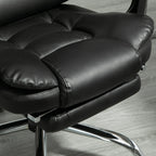 Height Adjustable Office Chair with Reclining Backrest and Footrest, 64.5x69x109-117 cm, Black