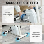 SPORTNOW Arm and Leg Rehabilitation Bike with Adjustable Height and Resistance, LCD Display, White