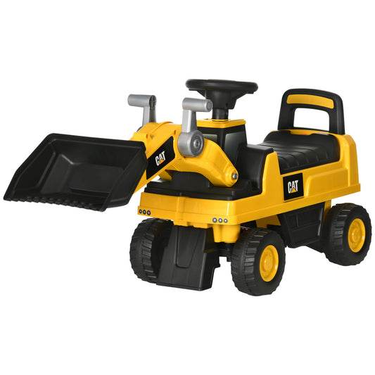 Bulldozer Toy for Children 18 and 36 Months with Excavator and Storage Space, 78x29.5x54 cm, Yellow and Black