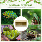 Wooden Reptile Terrarium with Sliding Glass Doors and Mesh Panels, 60x29.5x29.5cm