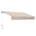 Outdoor Awning with Roller Arms and Crank Opening, 295x200 cm, Beige - Borgè