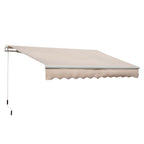 Outdoor Awning with Roller Arms and Crank Opening, 295x200 cm, Beige - Borgè
