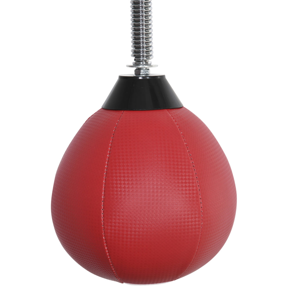 Height Adjustable Wall Mounted Speed Bag for Boxing and MMA with Pole, Steel and PU, 79x72x20 cm, Red
