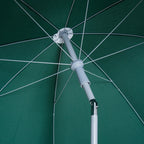 2x2.3m Portable Outdoor Umbrella with Tilting Canopy in Dark Green Polyester - Borge' Group Limited