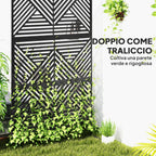 Decorative Outdoor Divider and Trellis for Climbing Plants, 122x45x198 cm, Black