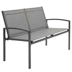 Outsunny 2-Seater Metal Garden Bench with Breathable Texteline Fabric, Grey.